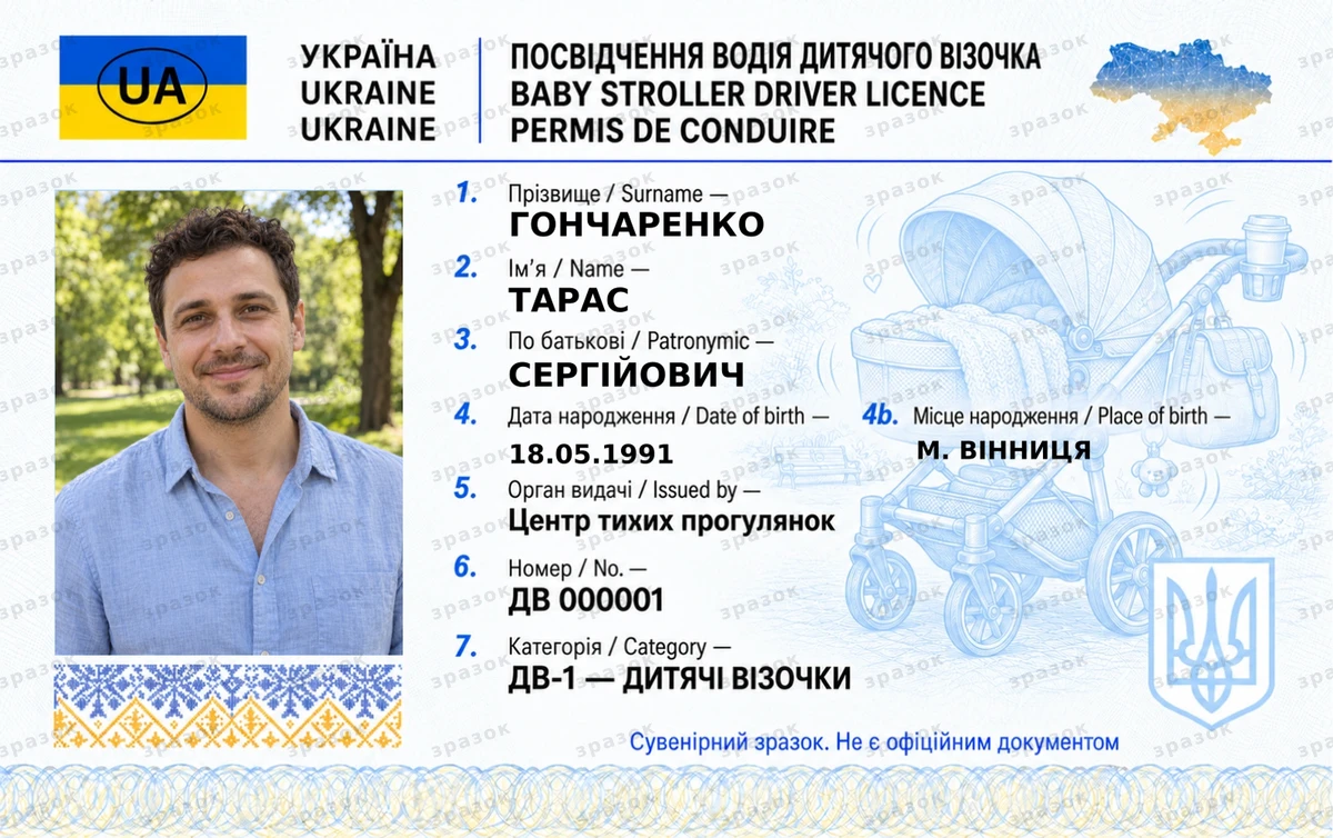 Права на дитячий візочок — посвідчення водія