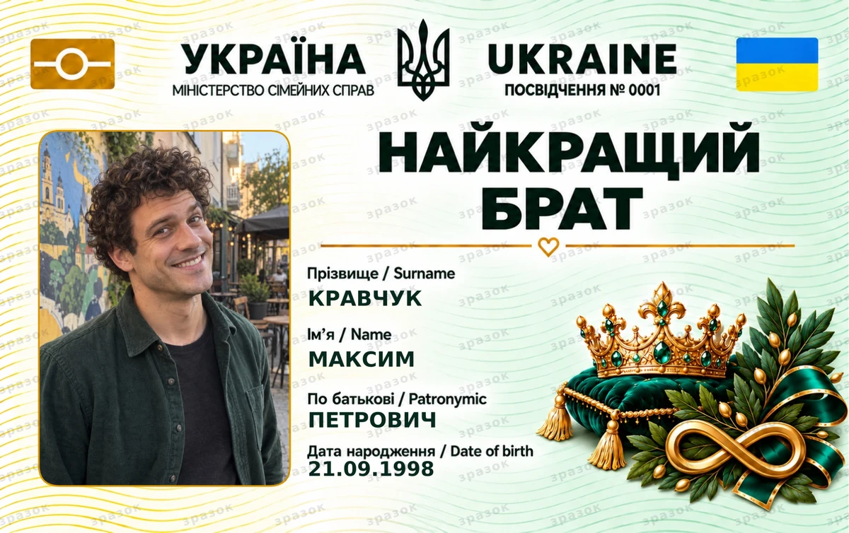 Посвідчення найкращого брата — смарагдова корона