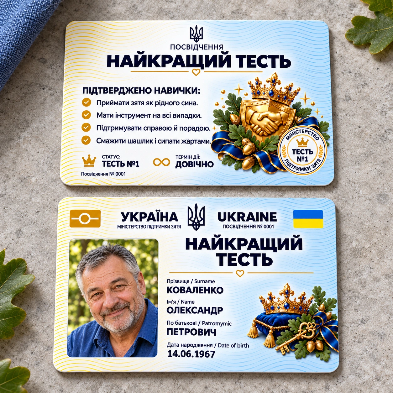 Посвідчення «Найкращий тесть» з фото — подарунок тестю — фото 3