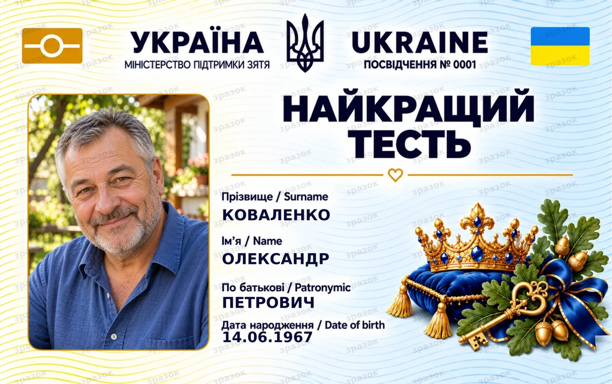 Посвідчення «Найкращий тесть» з фото — подарунок тестю