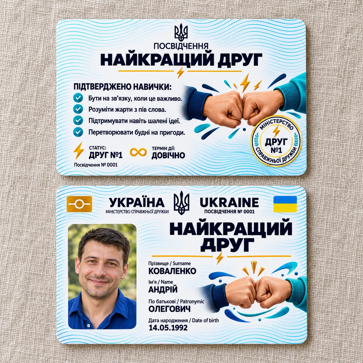 Посвідчення «Найкращий друг» з фото — блакитна блискавка — фото 3