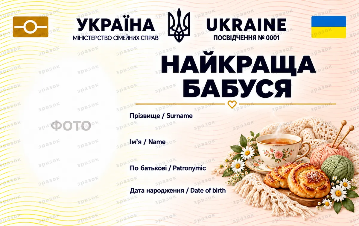 Удостоверение лучшей бабушки — чай и тепло