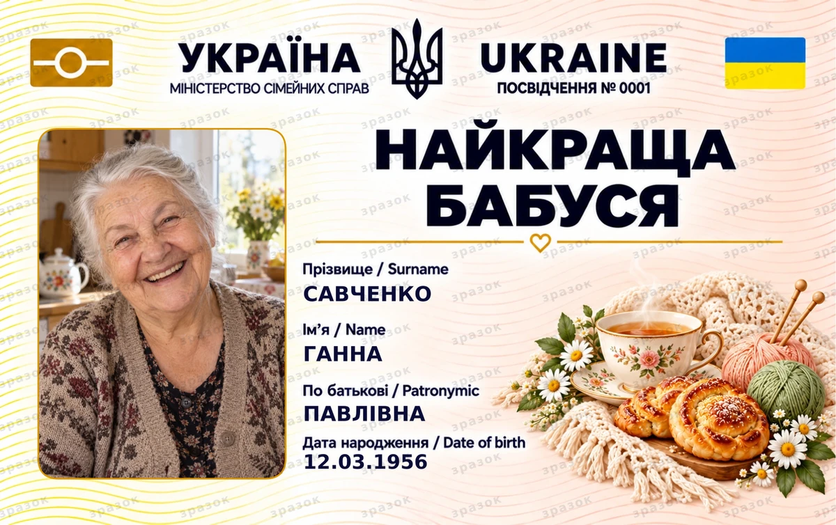 Посвідчення найкращої бабусі — чай і тепло