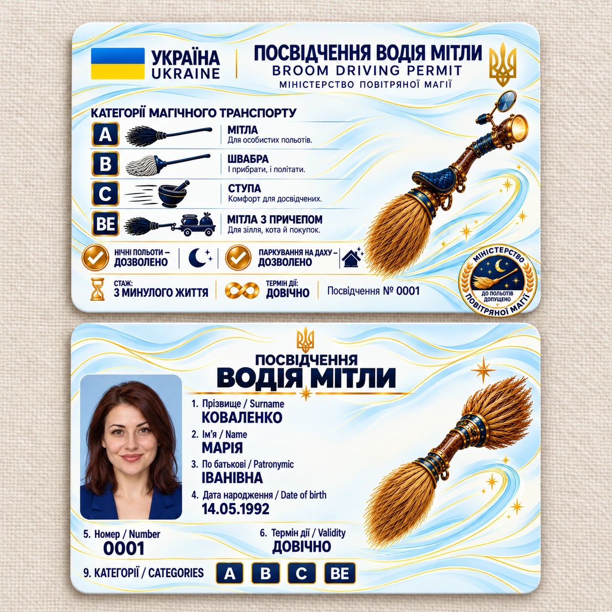 Посвідчення водія мітли «Повітряна магія»