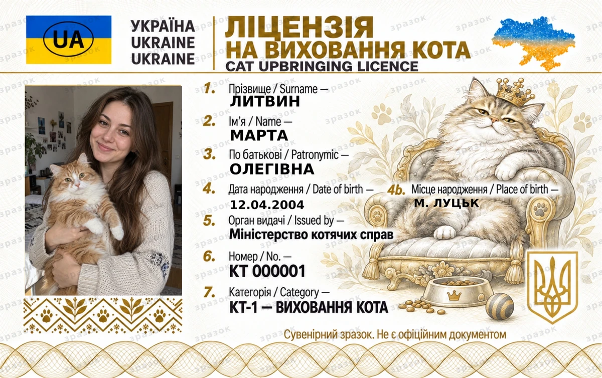 Ліцензія на виховання кота
