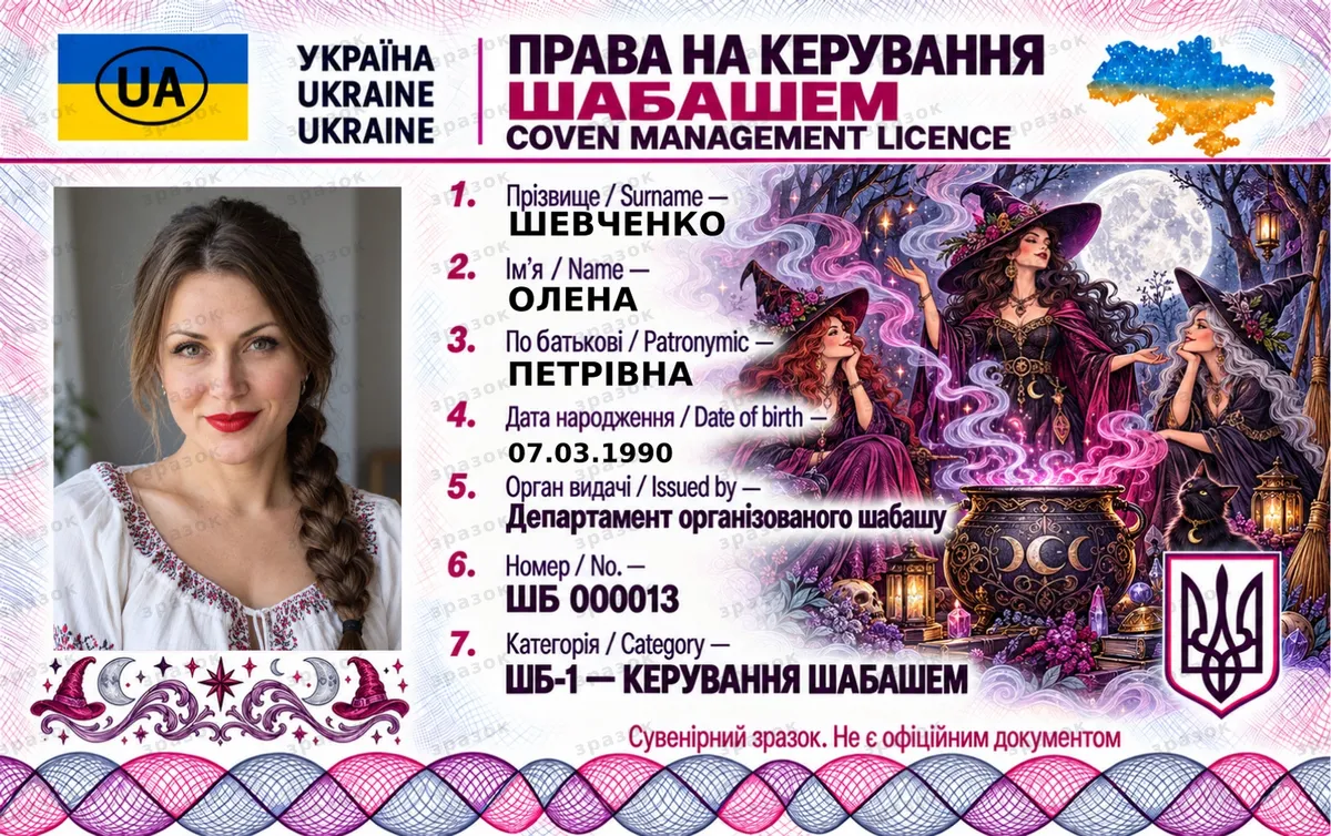 Права на управление шабашем