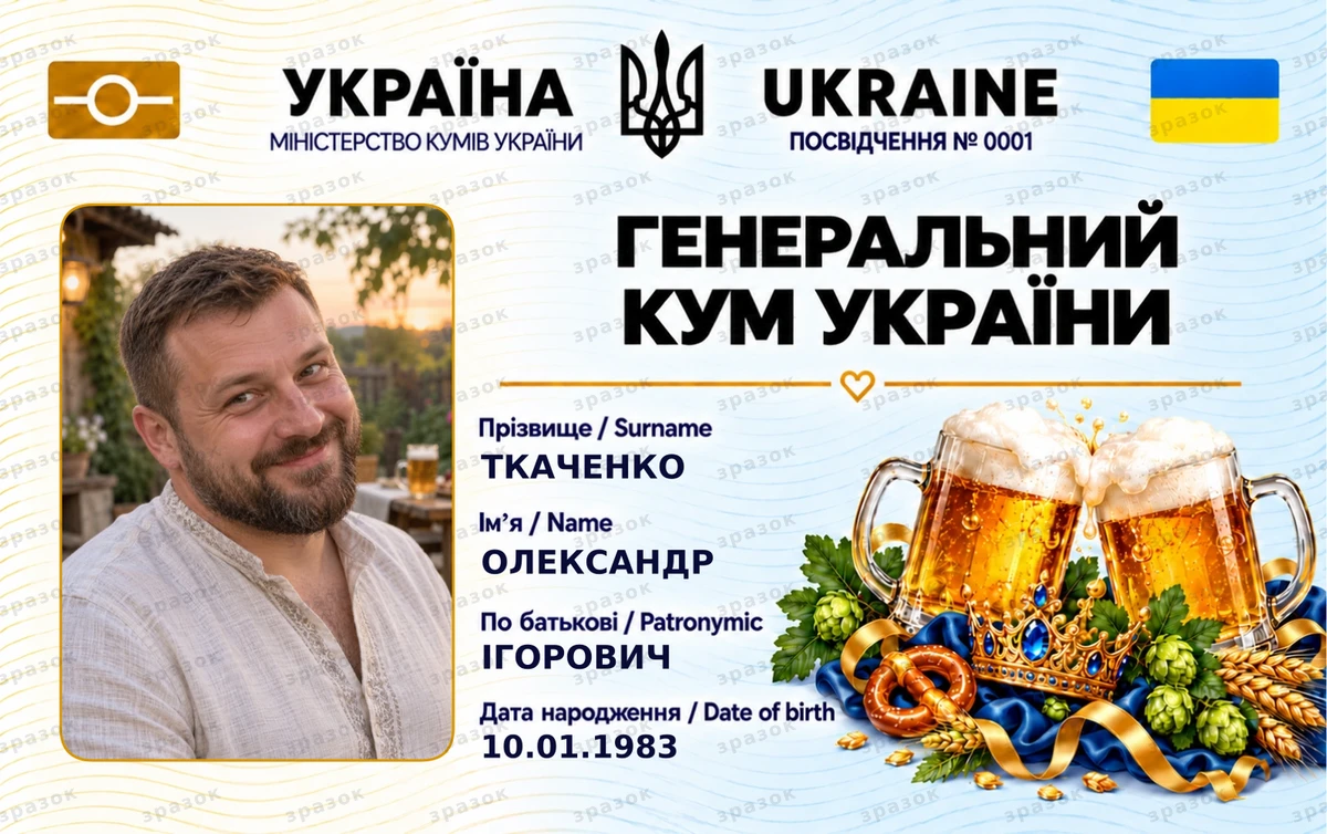 Посвідчення «Генеральний кум України» — пивний варіант