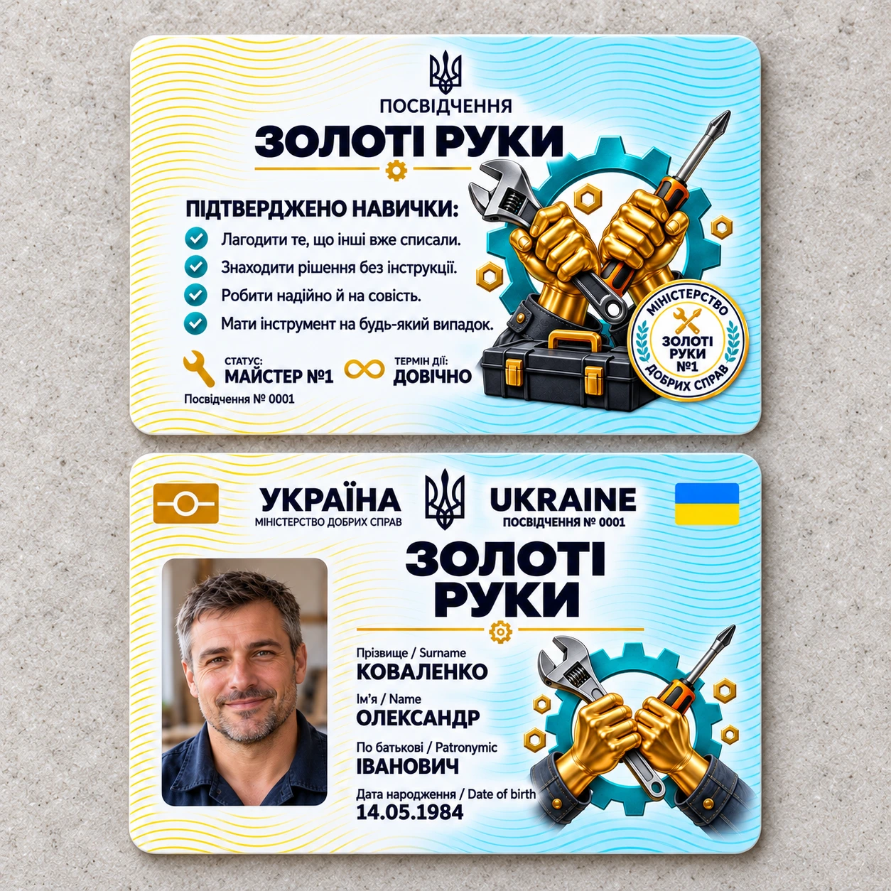 Посвідчення «Золоті руки» з фото — подарунок майстру — фото 3