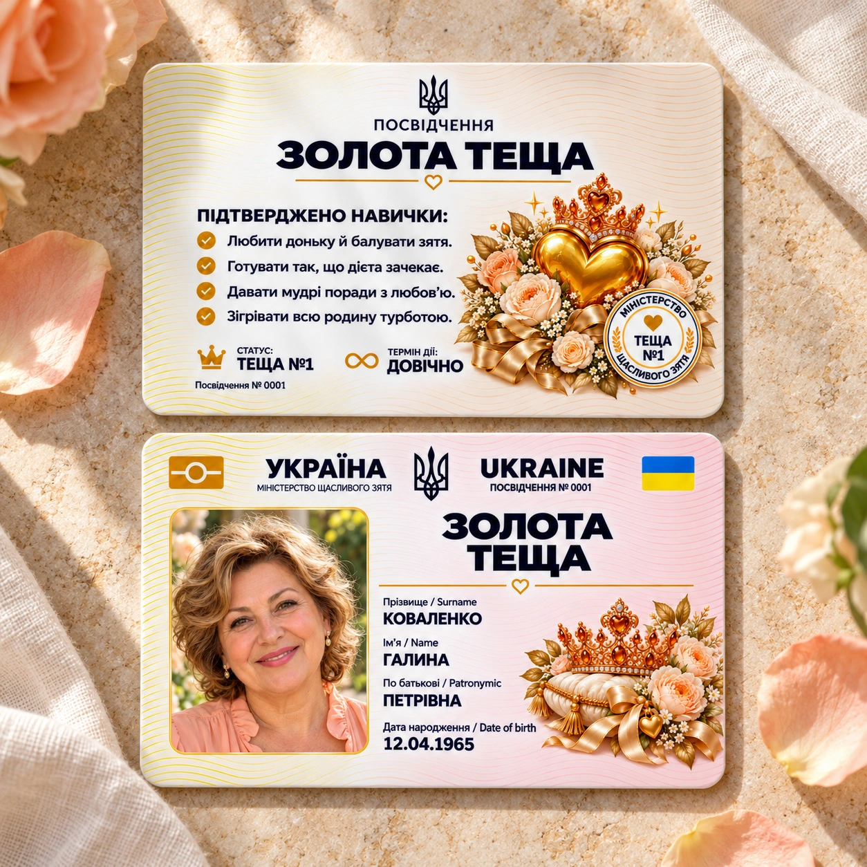 Удостоверение «Золотая тёща» с фото — подарок тёще — фото 3