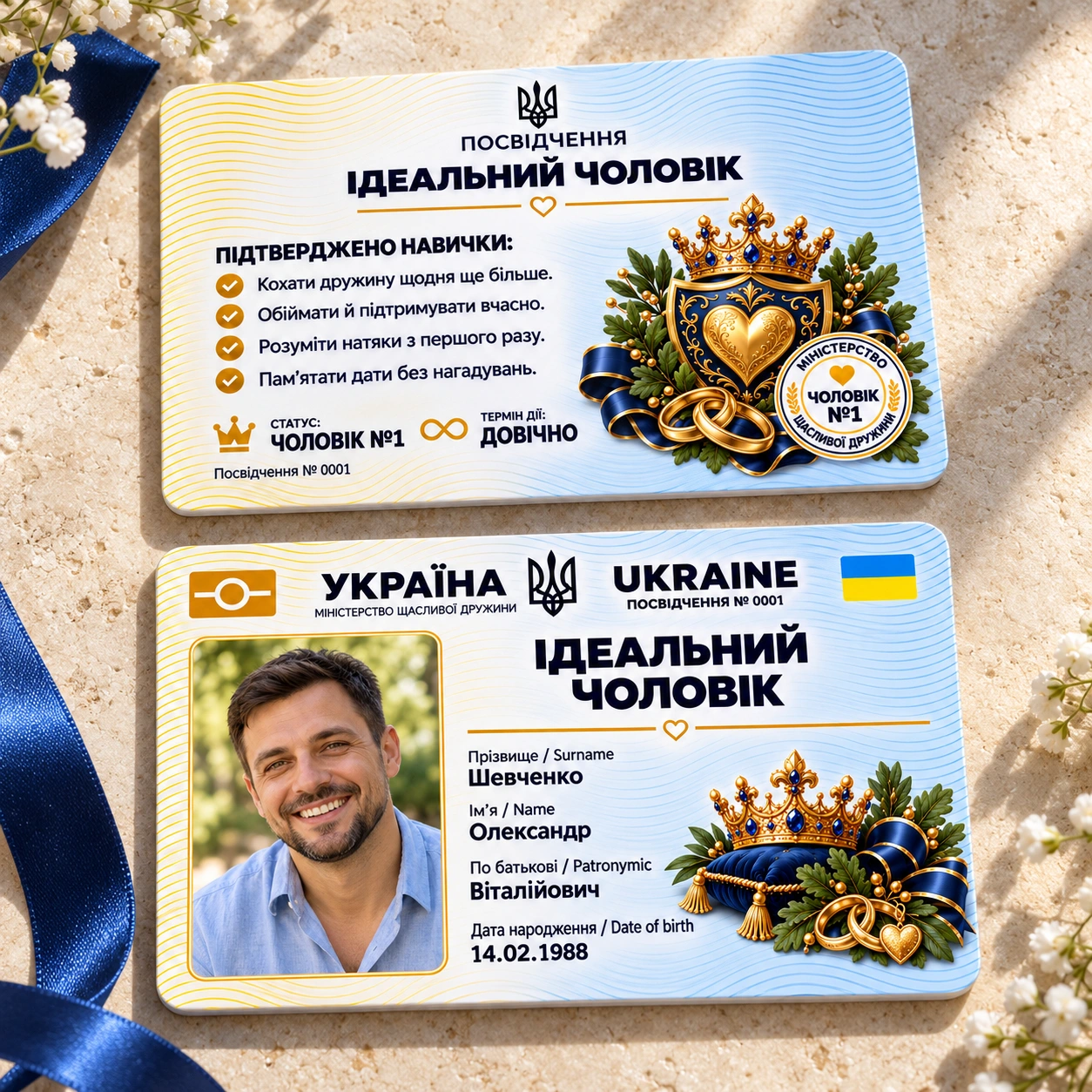 Посвідчення «Ідеальний чоловік» з фото — подарунок чоловікові — фото 3