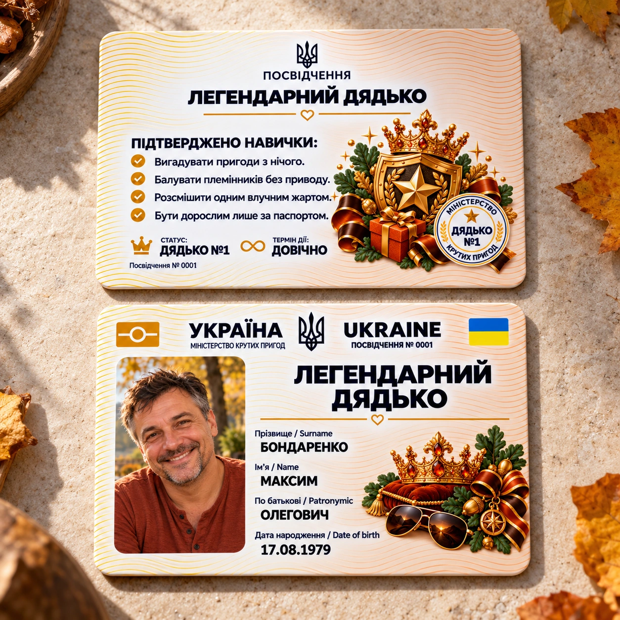 Посвідчення «Легендарний дядько» з фото — подарунок дядькові — фото 3