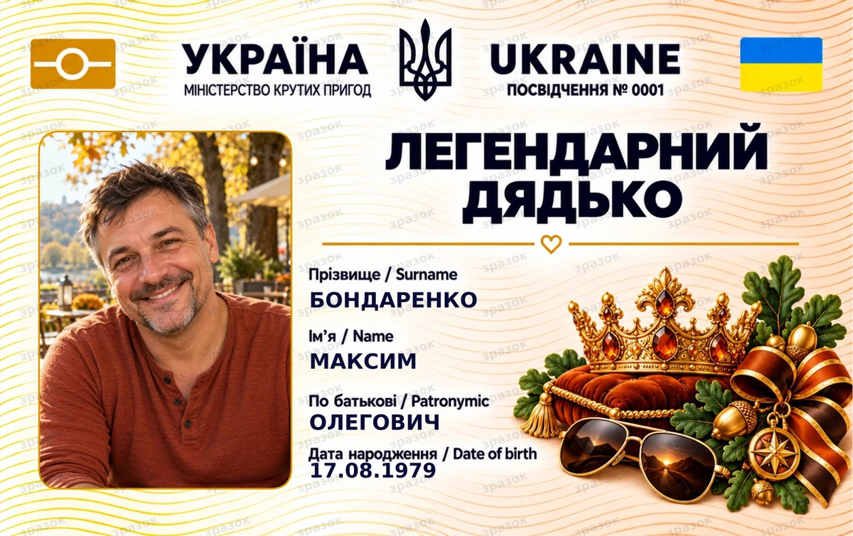 Посвідчення «Легендарний дядько» з фото — подарунок дядькові