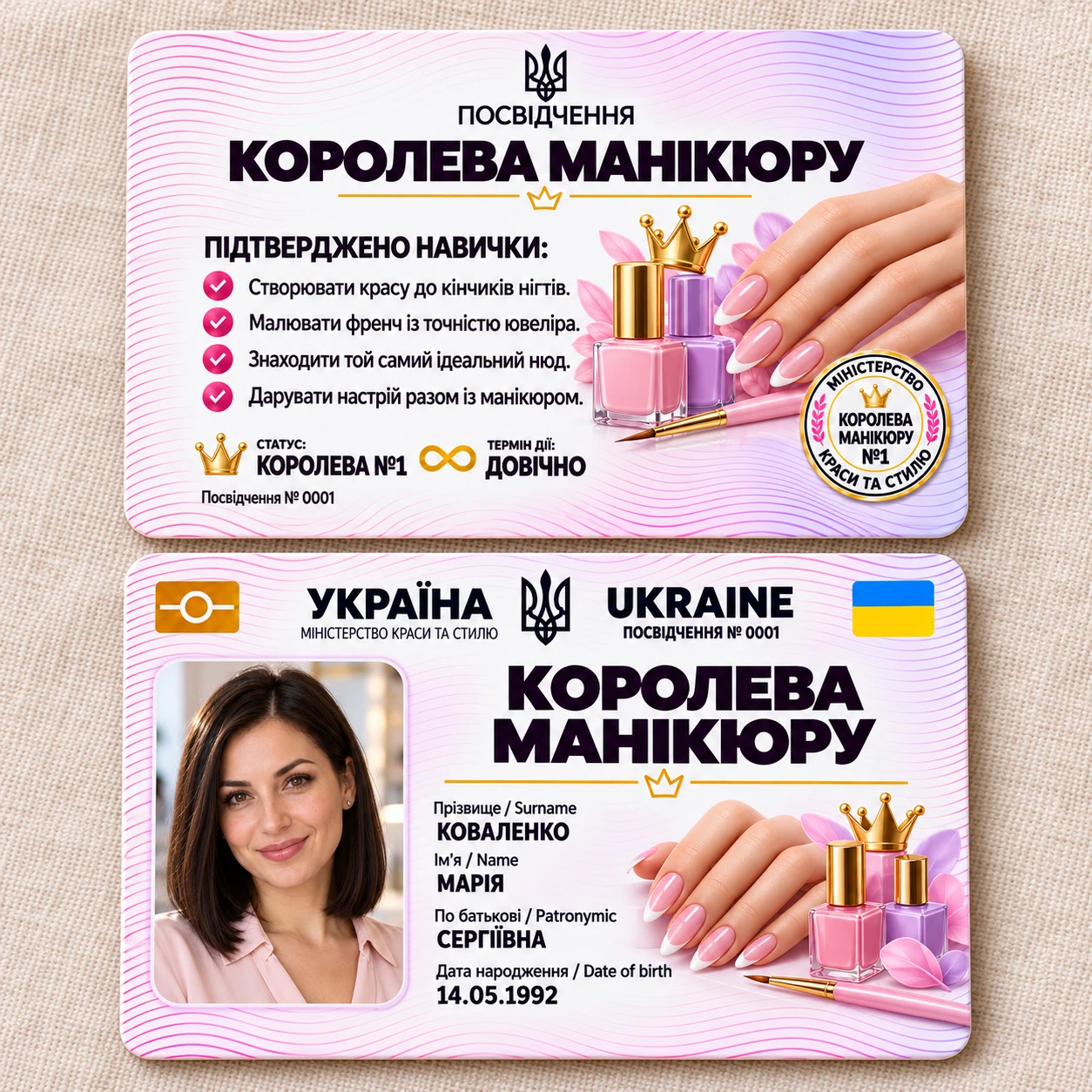 Удостоверение «Королева маникюра» с фото — красота и стиль — фото 3