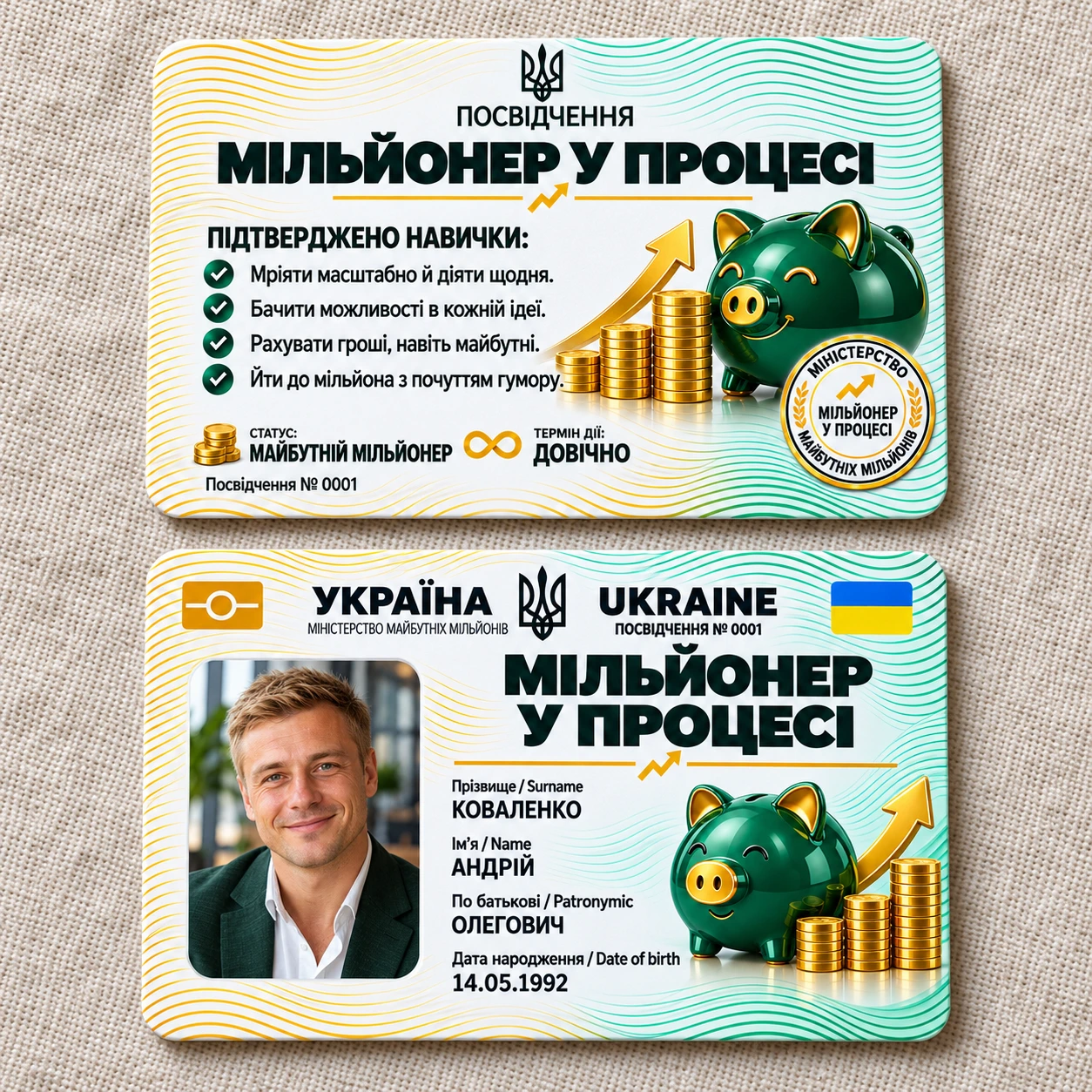 Посвідчення «Мільйонер у процесі» з фото — майбутні мільйони — фото 3