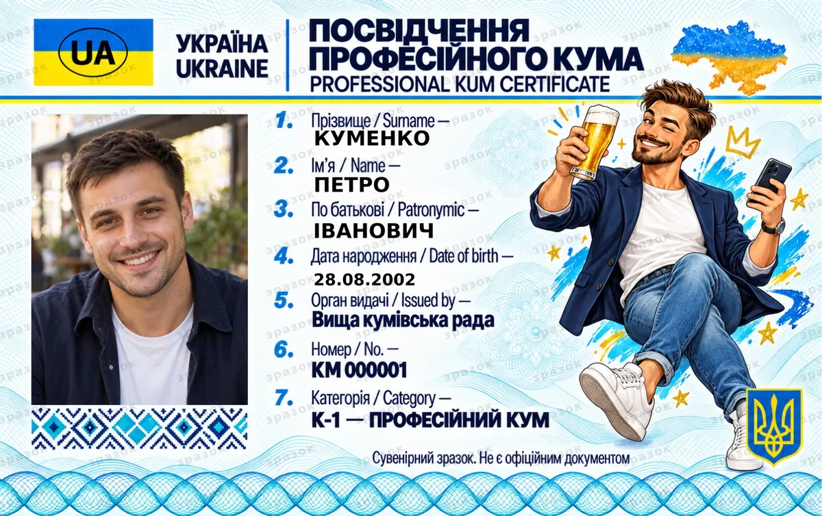 Посвідчення професійного кума — сучасний варіант