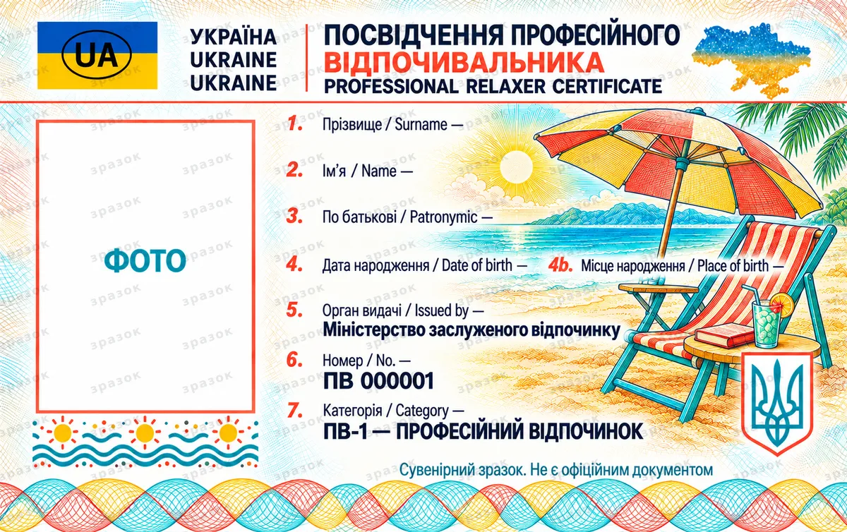 Посвідчення професійного відпочивальника