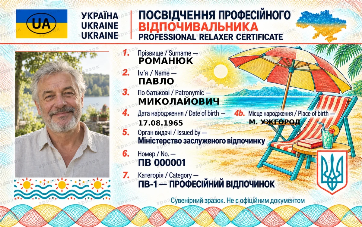 Посвідчення професійного відпочивальника
