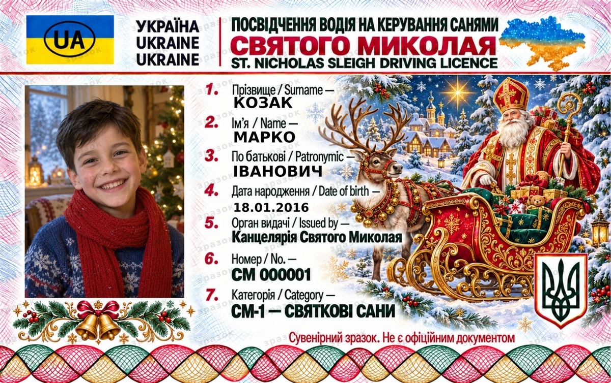 Права на керування санями Святого Миколая