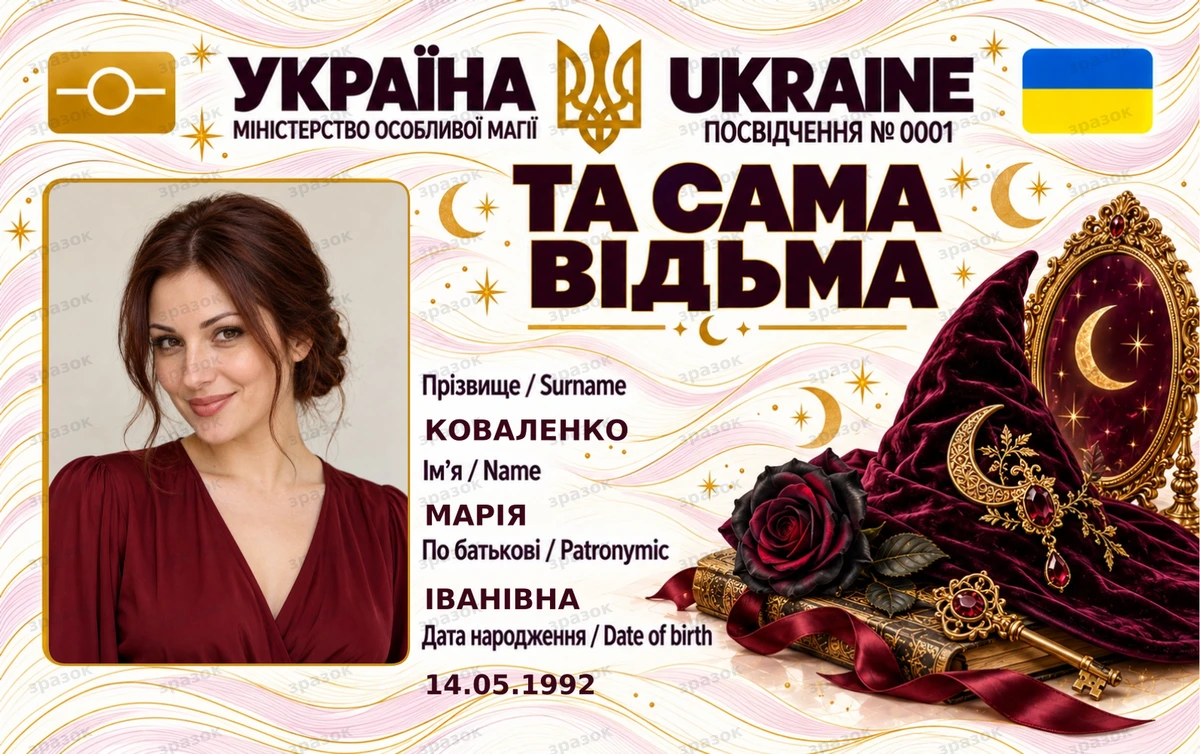Посвідчення «Та сама відьма» — особлива магія з фото