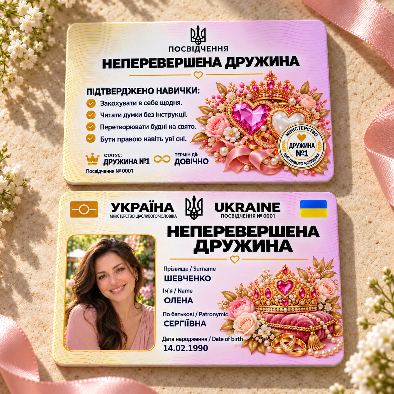 Посвідчення «Неперевершена дружина» з фото — подарунок дружині — фото 3